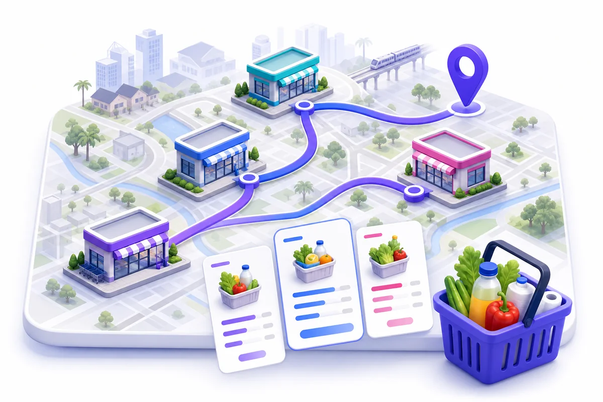 Store route comparison illustration