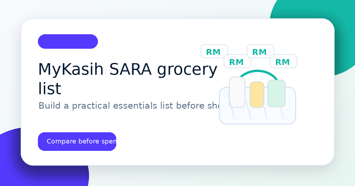 MyKasih SARA price checklist before grocery shopping in Malaysia illustration